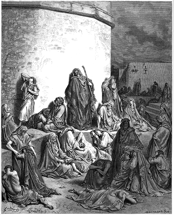 El pueblo llorando sobre las ruinas de Jerusalén por Gustave Doré